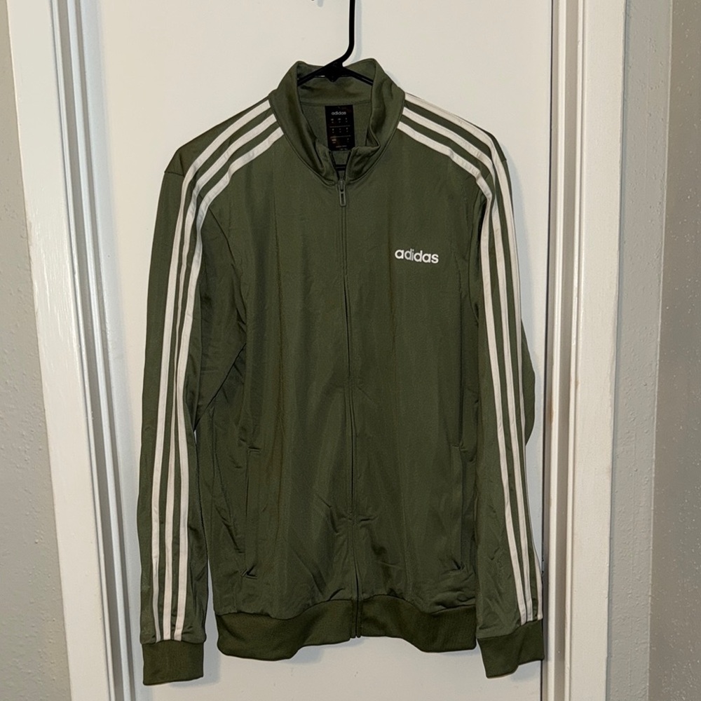 Adidas Men's Olive Green Track Jacket
